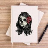 Zepplin Giyim La Calavera Portre Çizgisiz Kanvas Defter Çizgisiz - Krem - 14x21 cm