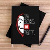 Zepplin Giyim La Casa De Papel Half Face Siyah Kanvas Defter Çizgisiz - 14x21 cm