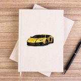 Zepplin Giyim Lamborghni Aventador Yellow Çizgisiz Kanvas Defter Çizgisiz - Krem - 14x21 cm