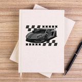 Zepplin Giyim Lamborghni Huracan Krem Çizgisiz Kanvas Defter Çizgisiz - 14x21 cm