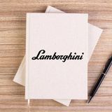 Zepplin Giyim Lamborghni Text Black Krem Çizgisiz Kanvas Defter Çizgisiz - 14x21 cm