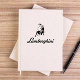 Zepplin Giyim Lamborghni Text Logo Krem Çizgisiz Kanvas Defter Çizgisiz - 14x21 cm
