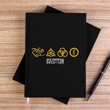 Zepplin Giyim LED Zeppelin Zoso Yellow Siyah Kanvas Defter Çizgisiz - 14x21 cm