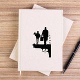 Zepplin Giyim Leon Gun Silüet Krem Çizgisiz Kanvas Defter Çizgisiz - 14x21 cm