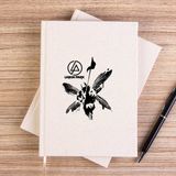 Zepplin Giyim Linkin Park Butterfly Çizgisiz Kanvas Defter Çizgisiz - Krem - 14x21 cm