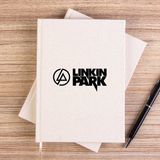 Zepplin Giyim Linkin Park Logo And Text Çizgisiz Kanvas Defter Çizgisiz - Krem - 14x21 cm