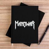 Zepplin Giyim Manowar Logo Classic 2 Siyah Kanvas Defter Çizgisiz - 14x21 cm