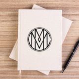 Zepplin Giyim Marilyn Manson Circle Logo Çizgisiz Kanvas Defter Çizgisiz - Krem - 14x21 cm