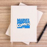 Zepplin Giyim Marvel Comics Blue Logo Çizgisiz Kanvas Defter Çizgisiz - Krem - 14x21 cm