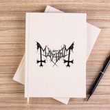 Zepplin Giyim Mayhem Logo Text Çizgisiz Kanvas Defter Çizgisiz - Krem - 14x21 cm