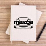 Zepplin Giyim Mazda Rx-7 Text Car Krem Çizgisiz Kanvas Defter Çizgisiz - 14x21 cm
