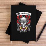 Zepplin Giyim Megadeth Skull And Chemical Bomb Siyah Çizgisiz Kanvas Defter Çizgisiz - 14x21 cm