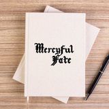 Zepplin Giyim Mercyful Fate Logo Text Çizgisiz Kanvas Defter Çizgisiz - Krem - 14x21 cm