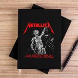 Zepplin Giyim Metallica And Juctice For All Siyah Kanvas Defter Çizgisiz - 14x21 cm