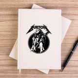 Zepplin Giyim Metallica Cliff Burton Guitar Çizgisiz Kanvas Defter Çizgisiz - Krem - 14x21 cm