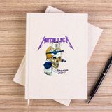 Zepplin Giyim Metallica Damaged Justice Çizgisiz Kanvas Defter Çizgisiz - Krem - 14x21 cm