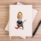 Zepplin Giyim Metallica James Hetfield Cartoon Çizgisiz Kanvas Defter Çizgisiz - Krem - 14x21 cm