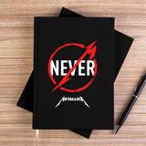 Zepplin Giyim Metallica Never Siyah Kanvas Defter Çizgisiz - 14x21 cm