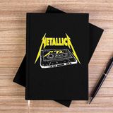 Zepplin Giyim Metallica Tape Siyah Çizgisiz Kanvas Defter Çizgisiz - 14x21 cm