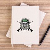 Zepplin Giyim Military Style Skull Logo Çizgisiz Kanvas Defter Çizgisiz - Krem - 14x21 cm