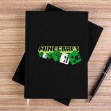 Zepplin Giyim Mine-Craft Skeleton And Creeper Siyah Çizgisiz Kanvas Defter Çizgisiz - 14x21 cm