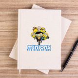 Zepplin Giyim Minions Ride Bikes Çizgisiz Kanvas Defter Çizgisiz - Krem - 14x21 cm