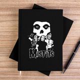 Zepplin Giyim Misfits Grup Logo Siyah Çizgisiz Kanvas Defter Çizgisiz - 14x21 cm