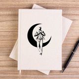 Zepplin Giyim Moon Knight Sketch Çizgisiz Kanvas Defter Çizgisiz - Krem - 14x21 cm