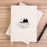 Zepplin Giyim Moon Mountain Landscape Çizgisiz Kanvas Defter Çizgisiz - Krem - 14x21 cm