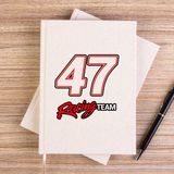 Zepplin Giyim Moto 47 Racing Team Çizgisiz Kanvas Defter Çizgisiz - Krem - 14x21 cm