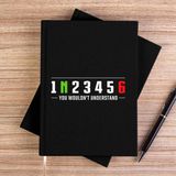 Zepplin Giyim Motocycle Gears Siyah Kanvas Defter Çizgisiz - 14x21 cm
