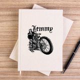 Zepplin Giyim Motörhead Lemmy Kilmister Motorbike Çizgisiz Kanvas Defter Çizgisiz - Krem - 14x21 cm