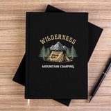 Zepplin Giyim Mountain Camping Siyah Çizgisiz Kanvas Defter Çizgisiz - 14x21 cm