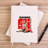 Zepplin Giyim Muhammad Ali The Greatest Krem Çizgisiz Kanvas Defter Çizgisiz - 14x21 cm