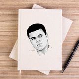 Zepplin Giyim Muhammed Ali Drawing Çizgisiz Kanvas Defter Çizgisiz - Krem - 14x21 cm