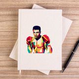 Zepplin Giyim Muhammed Ali Mozaik Çizgisiz Kanvas Defter Çizgisiz - Krem - 14x21 cm