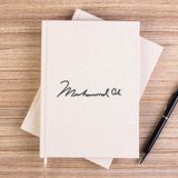 Zepplin Giyim Muhammed Ali White Text Çizgisiz Kanvas Defter Çizgisiz - Krem - 14x21 cm