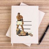 Zepplin Giyim Muhammed Ali Winning Fighter Çizgisiz Kanvas Defter Çizgisiz - Krem - 14x21 cm
