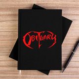 Zepplin Giyim Obituary Logo Red Siyah Kanvas Defter Çizgisiz - 14x21 cm