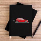 Zepplin Giyim Opel Corsa Red Siyah Çizgisiz Kanvas Defter Çizgisiz - 14x21 cm