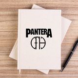 Zepplin Giyim Pantera Logo And Figure Çizgisiz Kanvas Defter Çizgisiz - Krem - 14x21 cm