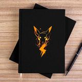 Zepplin Giyim Pikachu Siyah Çizgisiz Kanvas Defter Çizgisiz - 14x21 cm