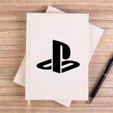 Zepplin Giyim Playstation Logo Black Krem Çizgisiz Kanvas Defter Çizgisiz - 14x21 cm