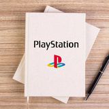 Zepplin Giyim Playstation Logo Text Color Krem Çizgisiz Kanvas Defter Çizgisiz - 14x21 cm