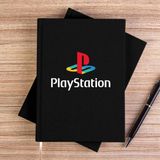Zepplin Giyim Playstation Logo White Siyah Çizgisiz Kanvas Defter Çizgisiz - 14x21 cm