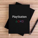Zepplin Giyim Playstation Text Consol Siyah Çizgisiz Kanvas Defter Çizgisiz - 14x21 cm