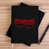 Zepplin Giyim Possessed Red Logo Siyah Çizgisiz Kanvas Defter Çizgisiz - 14x21 cm