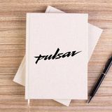Zepplin Giyim Pulsar Logo Black Krem Çizgisiz Kanvas Defter Çizgisiz - 14x21 cm