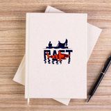 Zepplin Giyim Raft Logo Shark Krem Çizgisiz Kanvas Defter Çizgisiz - 14x21 cm
