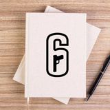 Zepplin Giyim Rainbow Six Amblem Krem Çizgisiz Kanvas Defter Çizgisiz - 14x21 cm